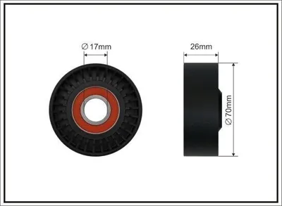 Produktbild von CAFFARO 01-87 Spannrolle Keilrippenriemen 70mm für CHRYSLER PT CRUISER (PT)