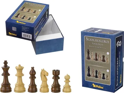 Produktbild von Schachfiguren Theoderich 95 mm aus Holz in Set-Up Box