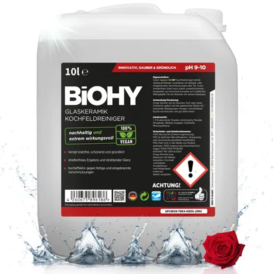 Produktbild von BiOHY Glaskeramik Kochfeldreiniger + Auslaufhahn, Glaskeramik Reiniger, 10 l