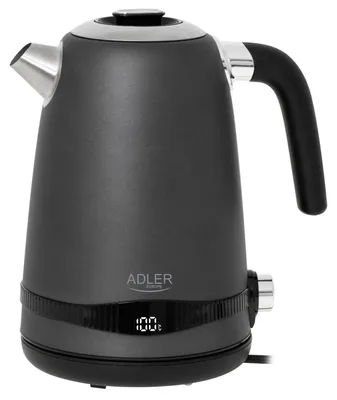 Zdjęcie produktu dla Czajnik Adler | AD 1295g SS | Elektryczny | 2200 W | 1,7 l | Stal nierdzewna | Obrotowa podstawa 360° | Szary