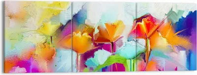 Produktbild von Bild auf Leinwand - Leinwandbild - Blumen Wiese Sommer - 150x50cm - Wand Bild - Wanddeko - Leinwanddruck - Bilder - Kunstdruck - Wanddekoration - Leinwand bilder - Wandkunst - CA150x50-4095