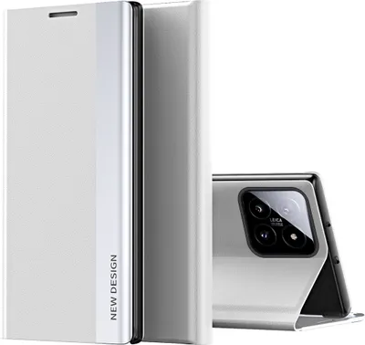 Produktbild von Hülle für Xiaomi 14 Leder PolyurethanKlapphülle Schutzhülle mit Standfunktion Weiß