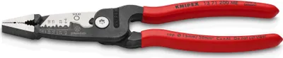 Immagine prodotto di Pinze multifunzione per elettricisti Knipex modello metrico con rivestimento in plastica nera atramentata 200 mm - 1371200ME