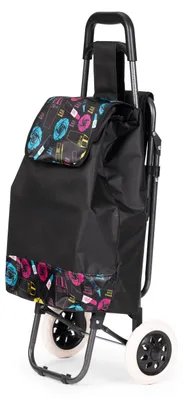 Produktbild von Einkaufstrolley NORA 30 L mit klappbarem Sitz, Schwarz gemustert