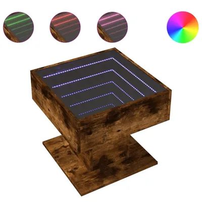 Produktbild von vidaXL LED-Couchtisch Räuchereiche 50x50x45 cm Holzwerkstoff
