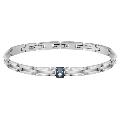 Image de MASERATI BRACELET IP BLUE 100% acier inoxydable argenté