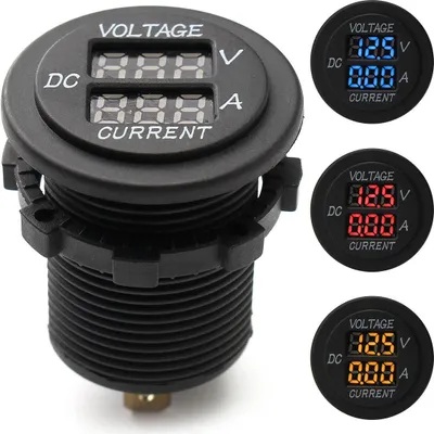 Produktbild von DC 12V 24V Auto Voltmeter Ammeter LED Anzeige Digitale Spannungsmesser - Rot