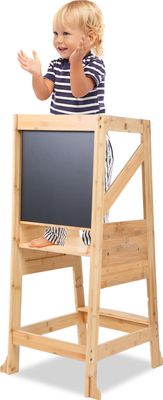 TolleTour Lernturm für Kinder Learning Tower Lernstuhl Hochstuhl Tritthocke Natural 100 kg