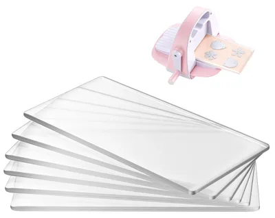Immagine prodotto di Piastre di taglio VEVOR, confezione da 6, 170x80x2,5 mm, supporti per taglio, lastre di taglio in policarbonato, compatibili con la macchina per goffratura e taglio VEVOR KM-1830, ideali per scrapbooking e creazione di biglietti, trasparenti