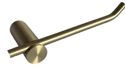 Image de Porte-rouleau de papier toilette en or brossé - Accessoires de salle de bain - Support multifonctionnel - Fixation murale - Acier inoxydable - Fixation élégante - Accessoire de salle de bain
