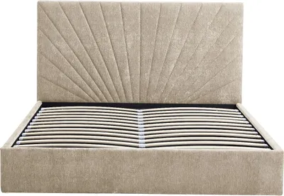 Produktbild von Bett mit Stauraum 180 x 200 cm – Strukturiertes Gewebe – Beige – RIBIOLA