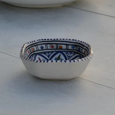 Zdjęcie produktu dla Niebieski ośmiokątny talerz Bakir - L 11 cm