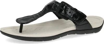 Produktbild von Caprice Damen Zehentrenner Leder Pantolette 9-27108-20, Größe:37 EU, Farbe:Schwarz