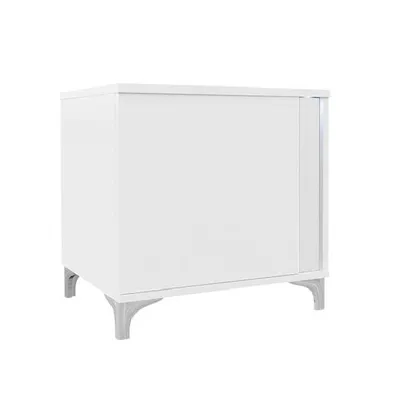 Immagine prodotto di Comodino con illuminazione a LED BANTRY - bianco / bianco lucido, destro