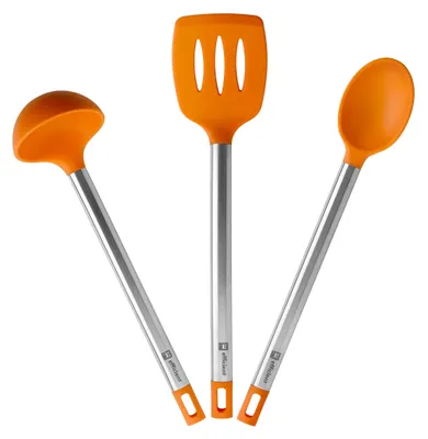 Produktbild von BRA Efficient Set, 3 Küchenutensilien, 36,5 cm, EDELSTAHL, Nylon und Silikon