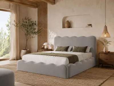 Produktbild von Emlar Polsterbett Bora 180x200 cm - Bett mit Bettkasten & Lattenrost - Velvet-Stoff - Doppelbett mit Stauraum Grau (Magic Velvet 2218)