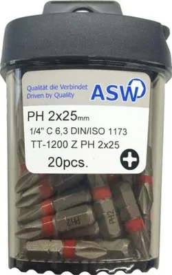 Produktbild von Tik-Tak Dose à 20 Stück 1/4" C 6,3 Bits - PH 3x25, Länge: 25mm