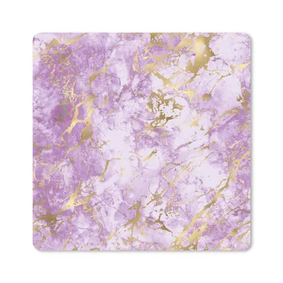 Produktbild von MuchoWow® Mauspad Mousepad Gold - Marmor - Muster - Lila 20x20 cm - Mousepads - Maus Mat - Pad - Mausunterlage - Desk Mat - Bureauartikeln