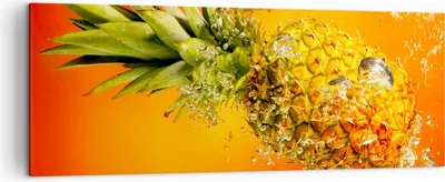 Produktbild von Bild auf Leinwand - Leinwandbild - Karibik ananas frucht gesund - 140x50cm - Wand Bild - Wanddeko - Leinwanddruck - Bilder - Kunstdruck - Wanddekoration - Leinwand bilder - Wandkunst - AB140x50-2209