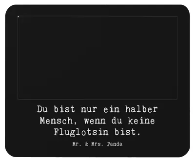 Produktbild von Mr. & Mrs. Panda Mauspad Fluglotsin Herz - Schwarz - Geschenk, pc, Beruf, Witzig, Mousepad, Mouse Pad, laptop, Ausbildung, Lustig, mousematte, Spruch