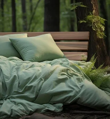 Productafbeelding van Famanu beddengoedset, 100% katoen - Mintgroen, 135 x 200 cm / 80 x 80 cm