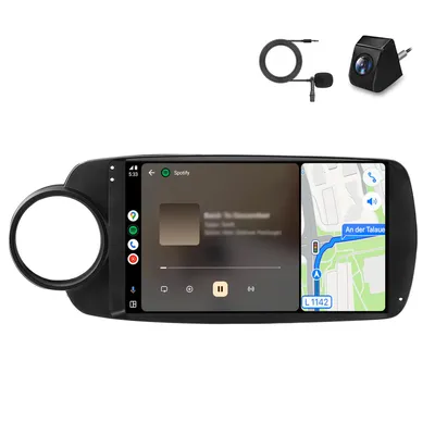 Image de Radio compatible avec Toyota Yaris 2012-2017 Carplay Android Auto Navi Bluetooth DAB+ Caméra de recul 9 pouces 64 Go
