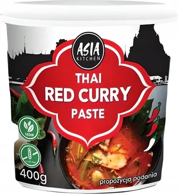 Product packaging for Thai Red Curry Paste.