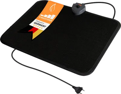 Produktbild von Teppich-Heizmatte mit Fußschalter elektrische Fußbodenmatte Heizteppich anthrazit schwarz 40x50cm Mi-Heat