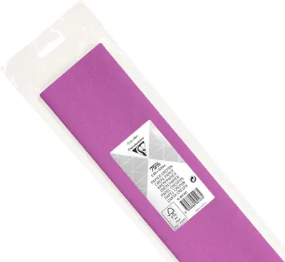 Produktbild von Clairefontaine 10x Krepppapier, Blisterpackung 1 Blatt 2,50x0,50m Malve 95110C