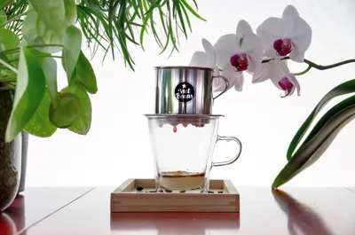 Produktbild von VietBeans vietnamesischer Kaffeefilter Vietnam Cafe Phin - Kaffeesieb - Kaffeepresse - 1 Kaffeetasse - Wiederverwendbar aus rostfreiem Stahl