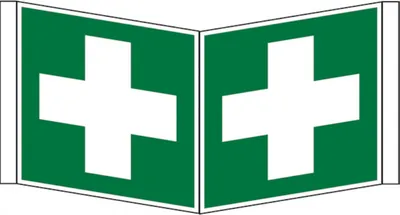 Produktbild von Dreifke® Rettungszeichen, Erste Hilfe E003 Winkel-/Nasenschild | PVC langnach...