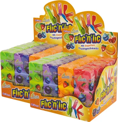 Produktbild von Flic'n'lic Lutscher mit doppeltem Fruchtgeschmack 24 Stk. im Display (2er Pack)