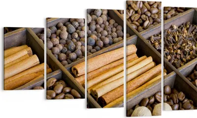 Produktbild von Bild auf Leinwand - Leinwandbild - Zimt Vanille Kaffee Getreide - 100x60cm - Wand Bild - Wanddeko - Leinwanddruck - Bilder - Kunstdruck - Wanddekoration - Leinwand bilder - Wandkunst - EG100x60-2311