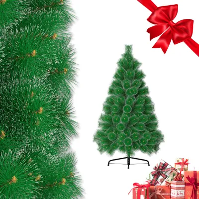 Obrázok produktu pre ROSEJANE, umelý vianočný stromček s bielym okrajom, výška 120 cm, ihly šírky 10 cm, 80 končekov vetvičiek