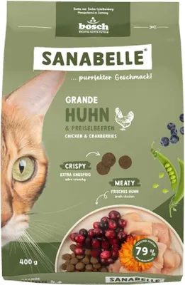 Produktbild von Bosch Sanabelle Grande Katzenfutter Huhn 400 g für ausgewachsene, große Katzen