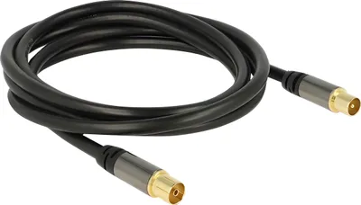 Produktbild von DeLOCK 88923, 2 m, RG-6/U, IEC, IEC, Schwarz
