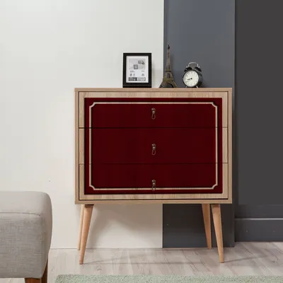Produktbild von Skye Decor, Trio - 621, Kommode, Sonoma-Eiche, 100 % MELAMINBESCHICHTETE SPANPLATTEN, 80 x 40 x 90 cm