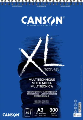 Produktbild von Canson - Mixed-Media-Papier XL Textured Mixed Media 30 Blatt 300gr A3 weiß