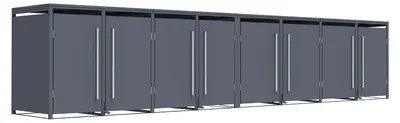 Obrázek produktu pro Westmann Pedura 8 – kovový kryt na popelnice s nožním pedálem, 8x240 l, antracitová barva