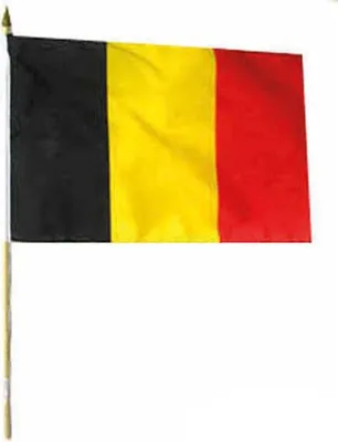 Produktbild von Belgien Nationalflagge Fanartikel, inklusive weißem Kunststoffstab, 30 x 45 cm