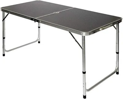 Zdjęcie produktu dla Składany stół kempingowy 120 x 60 cm – stół z 3-stopniową regulacją wysokości dla 4–6 osób
