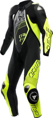 Obrázok produktu pre Dainese Audax D-Zip 1-dielna kožená kombinéza čierna / fluo yellow / white 50