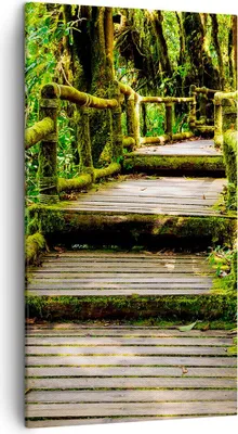 Produktbild von Bild auf Leinwand - Leinwandbild - Asien natur park brücke - 45x80cm - Wand Bild - Wanddeko - Leinwanddruck - Bilder - Kunstdruck - Wanddekoration - Leinwand bilder - Wandkunst - PA45x80-2417