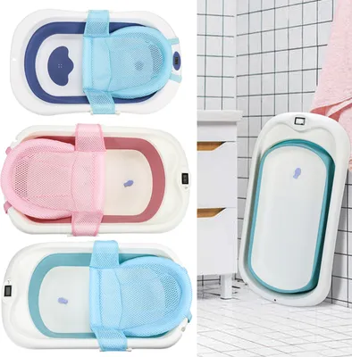 Produktbild von Aopunly Baby Badewanne Neugeborenen Faltbare Babywanne Kinderbadewanne Temperatur-Sensor,Grün