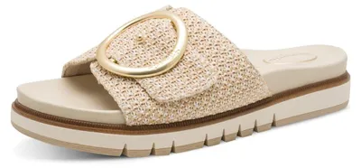 Immagine prodotto di Tamaris, sandali bassi da donna, modello ampio, con chiusura a velcro e fibbia, color beige
