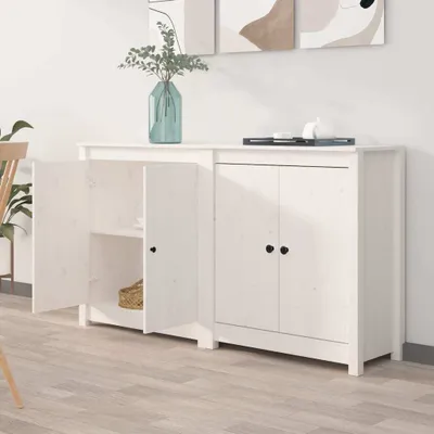 Zdjęcie produktu dla vidaXL Kredensy 2 szt. Biały 70x35x80 cm lite drewno sosnowe