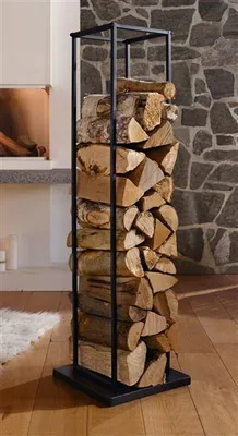 Produktbild von Kaminholz Ständer "Modern" aus Metall, schwarz, Holzständer, Holzlager