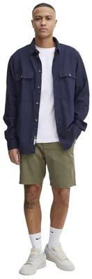 Image de !Solid SDAllan Surchemise pour homme, chemise décontractée, chemise, surchemise, veste-chemise, couleur unie, poches poitrine, tissu lin-viscose de haute qualité