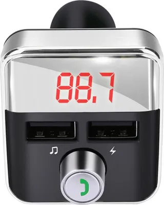 Obrázok produktu pre Auto Mp3 Player Fm Transmitter Bluetooth-kompatibilný Hands-free Dual Usb Bezdrôtová nabíjačka strieborná + čierna