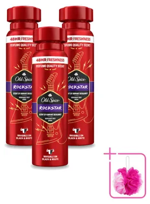 Obrázok produktu pre 3 x Deodorant Old Spice Rockstar vo spreji, 150 ml - Balenie 3 kusov
